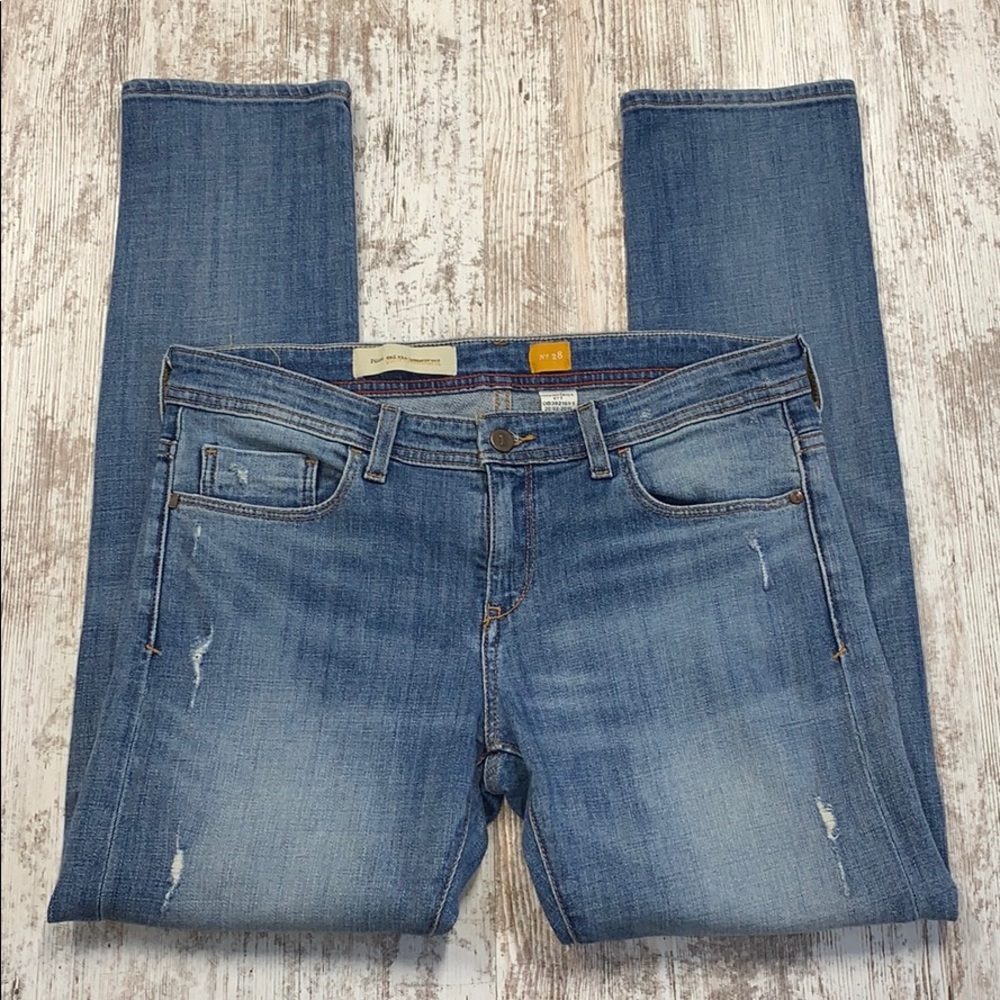 Pilcro distressed straight leg jeans
